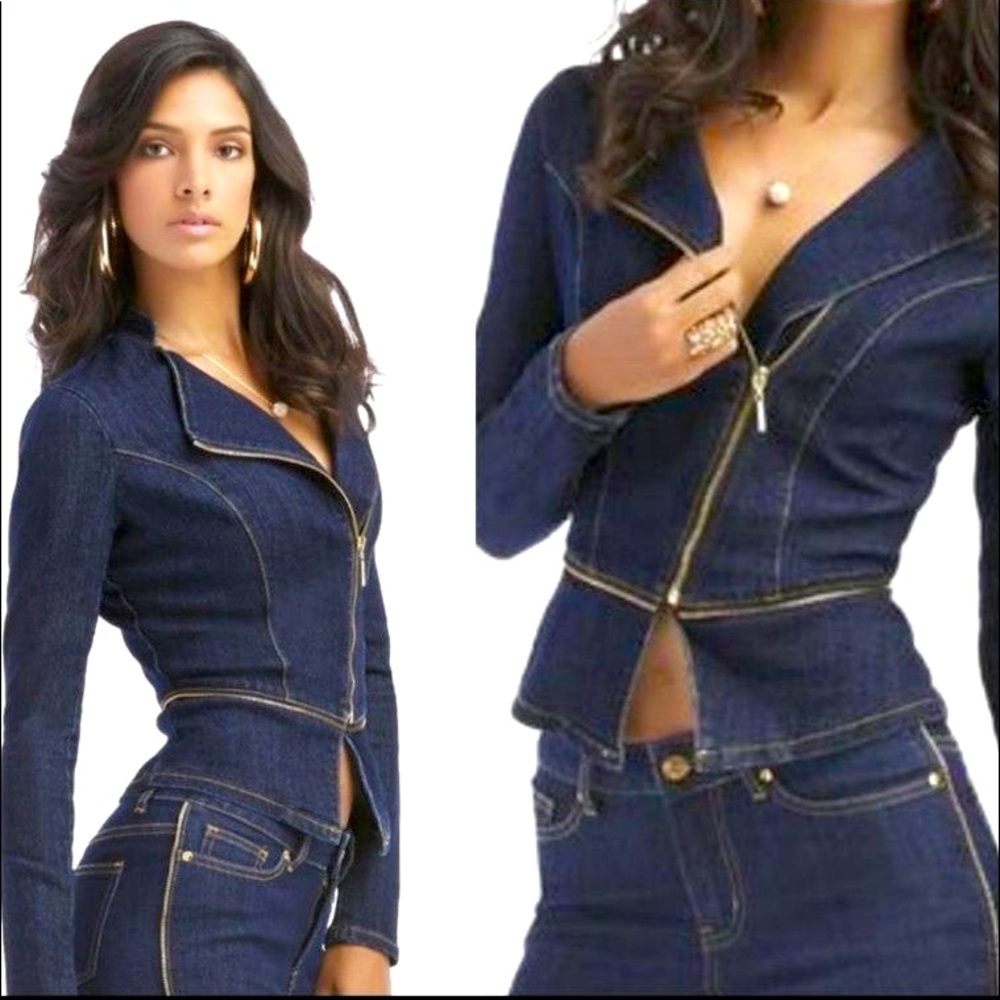 Nicki Minaj Denim Moto Jacket